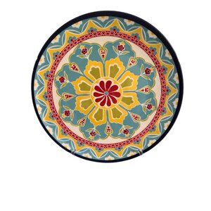 Floral Mediterranean Medallian Set Of 6 Colorful 11" Melamine Dinner Plates